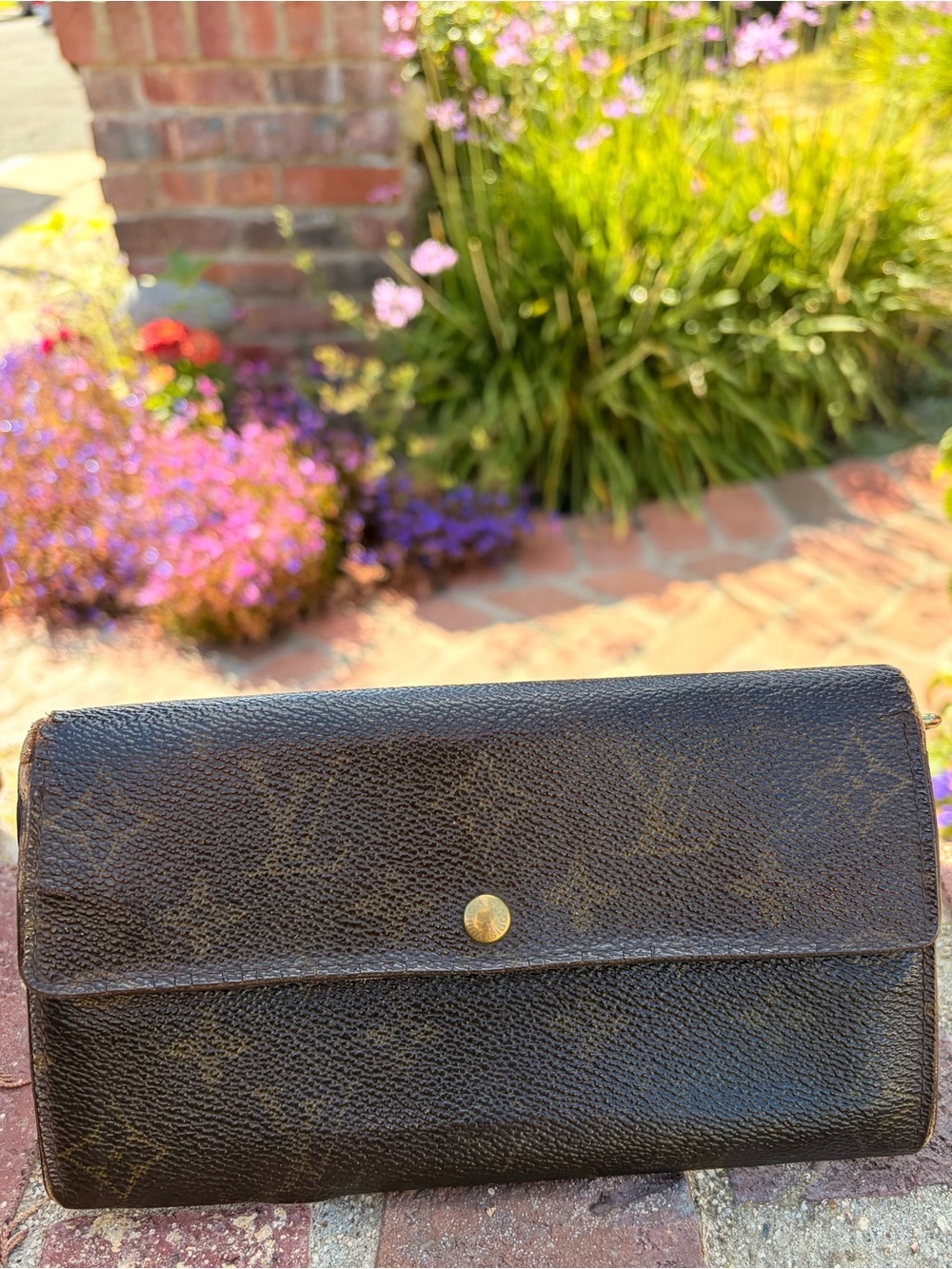 Louis Vuitton Monogram Long Wallet Sarah Authentic 2001 DateCode France